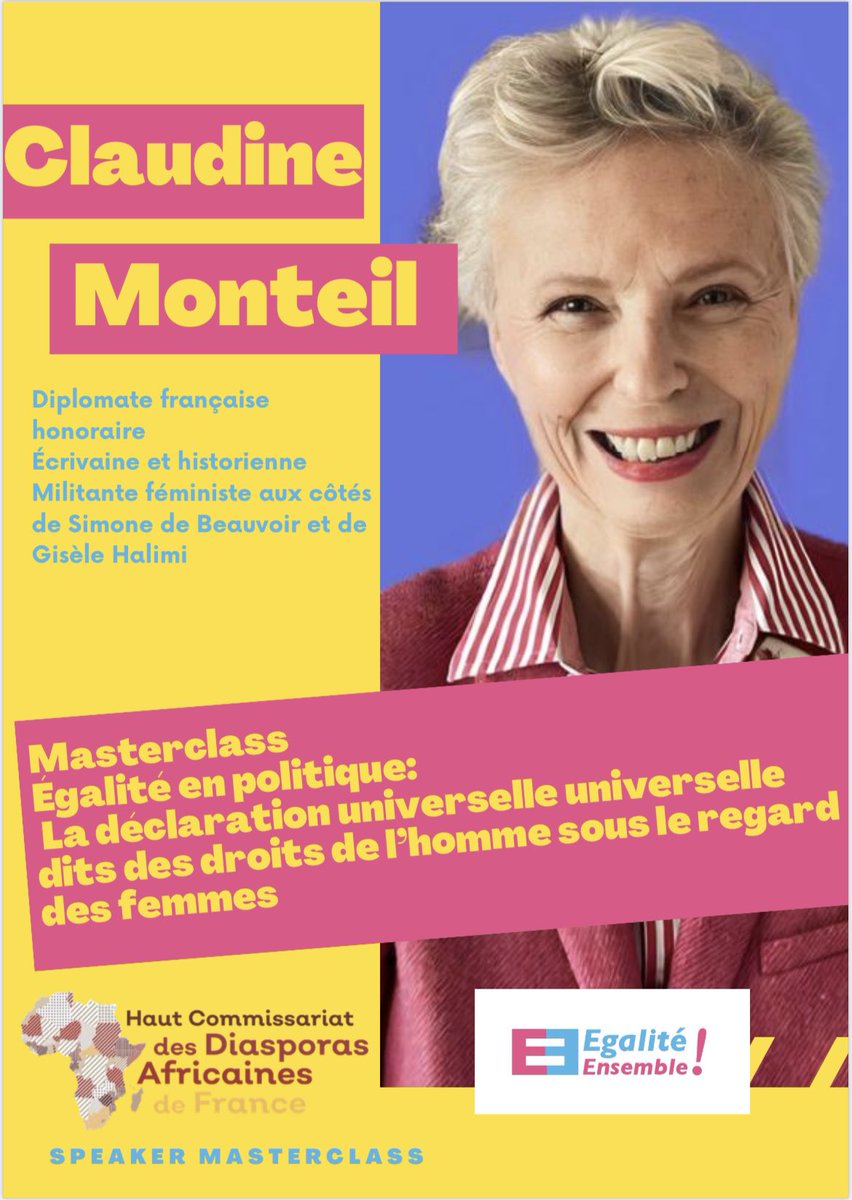 EgaliteEnsemble's tweet photo. #ForumEgalité 13 décembre 2023 au théâtre de la Traversière 15 bis rue Traversière 7012 Paris. 10h00-22h00

Avec @claudinemonteil sur la déclaration universelle dits « des droits de l’homme » sous le regard des femmes. 

Lien d’inscription : https://t.co/ZKzCjdV80G https://t.co/km5GGZAvX4