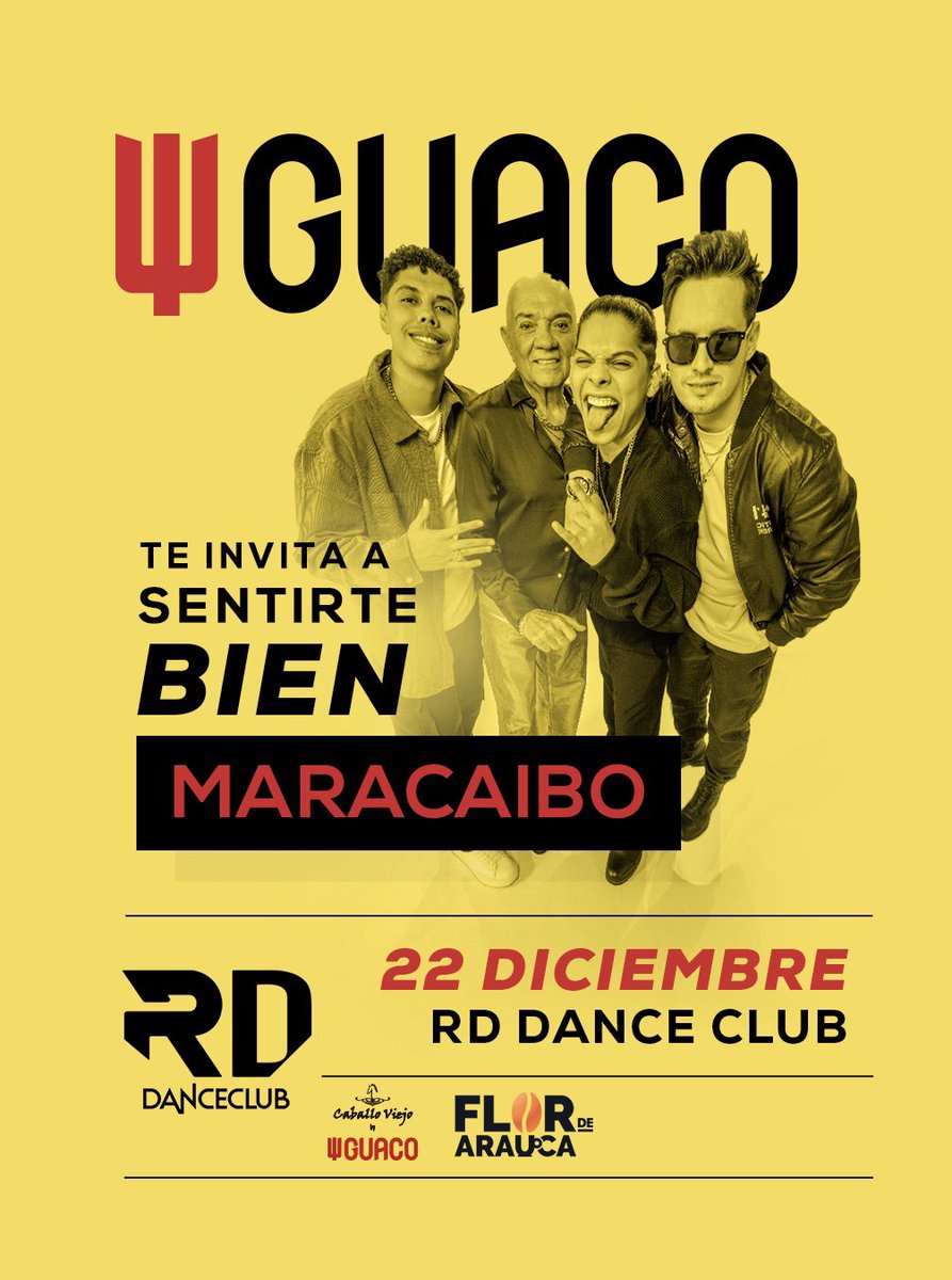 OficialGuaco's tweet photo. ESTAMOS FELICES 😃
¡Volvemos a Maracaibo!
22 DIC
RD Dance Club
🖐🏼✌🏼⭐️ Adquiere tus entradas … Puro Dubai
https://t.co/4JEHKEuauy
#SentirteBien #2023 https://t.co/bU5zrvm5ss