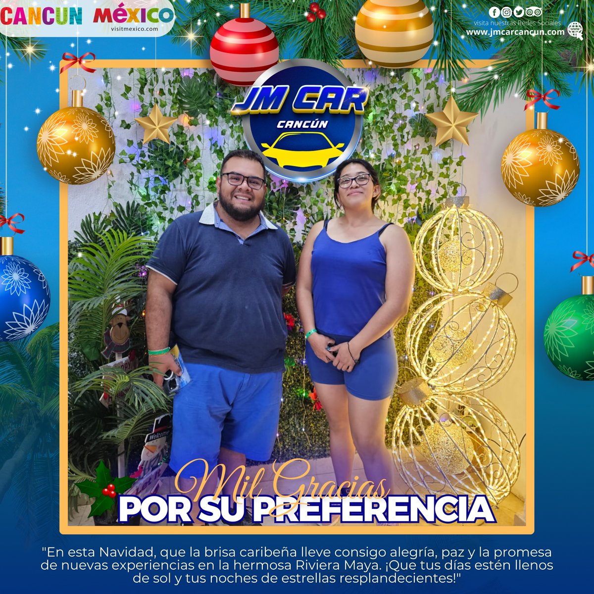 jmcarcancun's tweet photo. ¡Tu confianza en nosotros nos llena de gratitud! Esperamos que disfrutes de cada momento en la Riviera Maya y Cancún. #jmcarcancun
#vacaciones #alquilerdeautos #playadelcarmen #rentadeautoscancun https://t.co/WuYuW6B06P