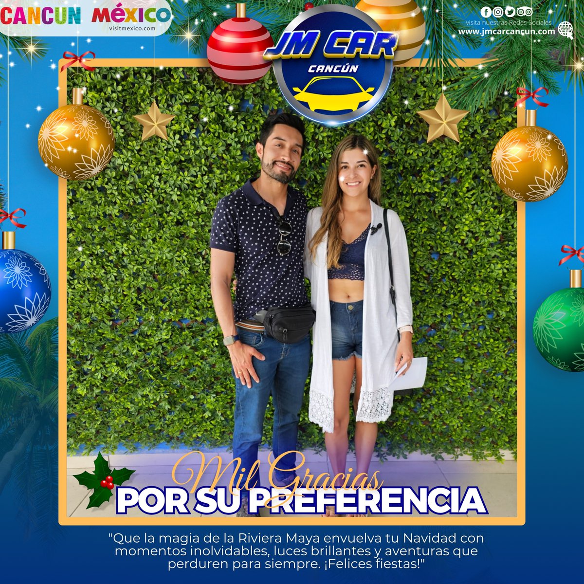 jmcarcancun's tweet photo. ¡Tu confianza en nosotros nos llena de gratitud! Esperamos que disfrutes de cada momento en la Riviera Maya y Cancún. #jmcarcancun
#vacaciones #alquilerdeautos #playadelcarmen #rentadeautoscancun https://t.co/WuYuW6B06P