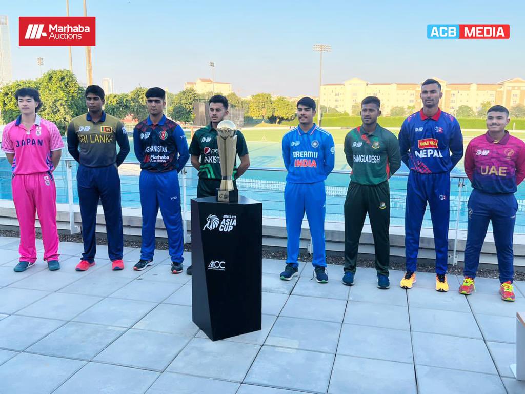 Prize Unveiled 🏆

Afghanistan Skipper Naseer Khan alongside captains of other participating teams poses with the Trophy before the start of ACC U19 Men's Asia Cup 2023. 🤩

#FutureStars | #ACCU19MensAsiaCup