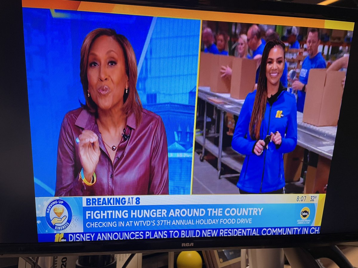 Great to see @KweilynM on @gma this morning!  Talking about the great success of the 37th annual ABC11Together Food Drive!  Thank you for your generosity, Heart of Carolina!