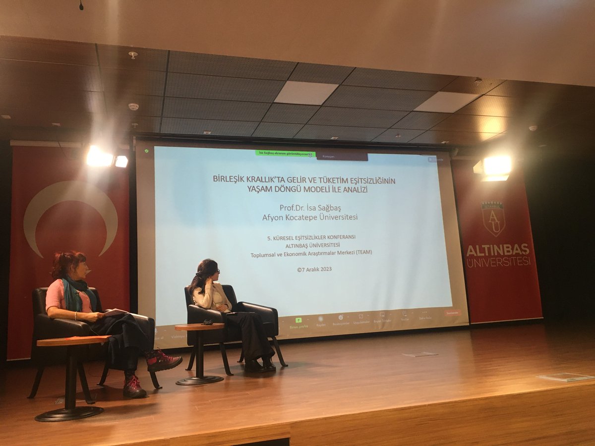team_altinbas's tweet photo. Konferansımızın son oturumunda Afyon Kocatepe Üniversitesi’nden Prof. Dr. İsa Sağbaş’ın “Birleşik Krallık’ta Gelir ve Tüketim Eşitsizliğinin Yaşam Döngü Modeli il Analizi” başlıklı sunumunu gerçekleştiriyor. https://t.co/jt0q45mDXN