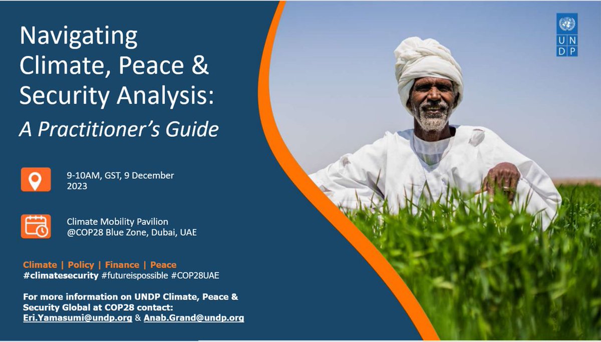 Catherine Wong (@catherinewong01) on Twitter photo <a href="/COP28_UAE/">COP28 UAE</a> <a href="/COP27P/">COP27</a> <a href="/CairoPeaceKeep/">🌐Cairo International Center for Peace (CCCPA)</a> <a href="/UNDPClimate/">UNDP Climate</a> <a href="/UNDPPA/">UN Political and Peacebuilding Affairs</a> <a href="/UNPeacekeeping/">UN Peacekeeping</a> <a href="/UNEP/">UN Environment Programme</a> @GPPlatform <a href="/adelphi_berlin/">adelphi 🌐</a> <a href="/SIPRIorg/">SIPRI</a> <a href="/Planetary_Sec/">Planetary Security🌍</a> <a href="/SwedenUN/">SwedenUN 🇸🇪</a> <a href="/NorwayUN/">NorwayUN</a> <a href="/GermanyUN/">Germany in the United Nations</a> <a href="/FranceONUKenya/">France ONU Nairobi 🇫🇷🇺🇳</a> <a href="/IrelandUNGeneva/">Ireland at UN in Geneva</a> <a href="/SLOtoUN/">Slovenia to the UN</a> <a href="/UAEMissionToUN/">UAE Mission to the UN</a> <a href="/_AfricanUnion/">African Union</a> <a href="/FCDOGovUK/">Foreign, Commonwealth & Development Office</a> <a href="/Denmark_UN/">Denmark in UN NY🇩🇰</a> Navigating #ClimateSecurity analysis - 9 Dec 23
Hear from:
H.E. <a href="/AnnaLuehrmann/">Anna Lührmann</a> <a href="/GermanyDiplo/">GermanForeignOffice</a>
<a href="/Manuedel1/">Emmanuelle Lachaussee</a> <a href="/francediplo/">France Diplomatie 🇫🇷🇪🇺</a>
<a href="/mostafabayoumi/">Moustafa Bayoumi</a> <a href="/AGDAUAE/">Anwar Gargash Diplomatic Academy</a>
<a href="/EKZagabe/">Evelyn Koech Z.</a> <a href="/UNDPKenya/">UNDP Kenya</a>
Maurice Amollo <a href="/mercycorps/">Mercy Corps</a>
Diana Campos <a href="/cdalearning/">CDA Collaborative Learning</a>
#climatemobility #futureispossible <a href="/COP28_UAE/">COP28 UAE</a> <a href="/COP27P/">COP27</a> <a href="/CairoPeaceKeep/">🌐Cairo International Center for Peace (CCCPA)</a> <a href="/UNDPClimate/">UNDP Climate</a> <a href="/UNDPPA/">UN Political and Peacebuilding Affairs</a> <a href="/UNPeacekeeping/">UN Peacekeeping</a> <a href="/UNEP/">UN Environment Programme</a> @GPPlatform <a href="/adelphi_berlin/">adelphi 🌐</a> <a href="/SIPRIorg/">SIPRI</a> <a href="/Planetary_Sec/">Planetary Security🌍</a> <a href="/SwedenUN/">SwedenUN 🇸🇪</a> <a href="/NorwayUN/">NorwayUN</a> <a href="/GermanyUN/">Germany in the United Nations</a> <a href="/FranceONUKenya/">France ONU Nairobi 🇫🇷🇺🇳</a> <a href="/IrelandUNGeneva/">Ireland at UN in Geneva</a> <a href="/SLOtoUN/">Slovenia to the UN</a> <a href="/UAEMissionToUN/">UAE Mission to the UN</a> <a href="/_AfricanUnion/">African Union</a> <a href="/FCDOGovUK/">Foreign, Commonwealth & Development Office</a> <a href="/Denmark_UN/">Denmark in UN NY🇩🇰</a> Navigating #ClimateSecurity analysis - 9 Dec 23
Hear from:
H.E. <a href="/AnnaLuehrmann/">Anna Lührmann</a> <a href="/GermanyDiplo/">GermanForeignOffice</a>
<a href="/Manuedel1/">Emmanuelle Lachaussee</a> <a href="/francediplo/">France Diplomatie 🇫🇷🇪🇺</a>
<a href="/mostafabayoumi/">Moustafa Bayoumi</a> <a href="/AGDAUAE/">Anwar Gargash Diplomatic Academy</a>
<a href="/EKZagabe/">Evelyn Koech Z.</a> <a href="/UNDPKenya/">UNDP Kenya</a>
Maurice Amollo <a href="/mercycorps/">Mercy Corps</a>
Diana Campos <a href="/cdalearning/">CDA Collaborative Learning</a>
#climatemobility #futureispossible