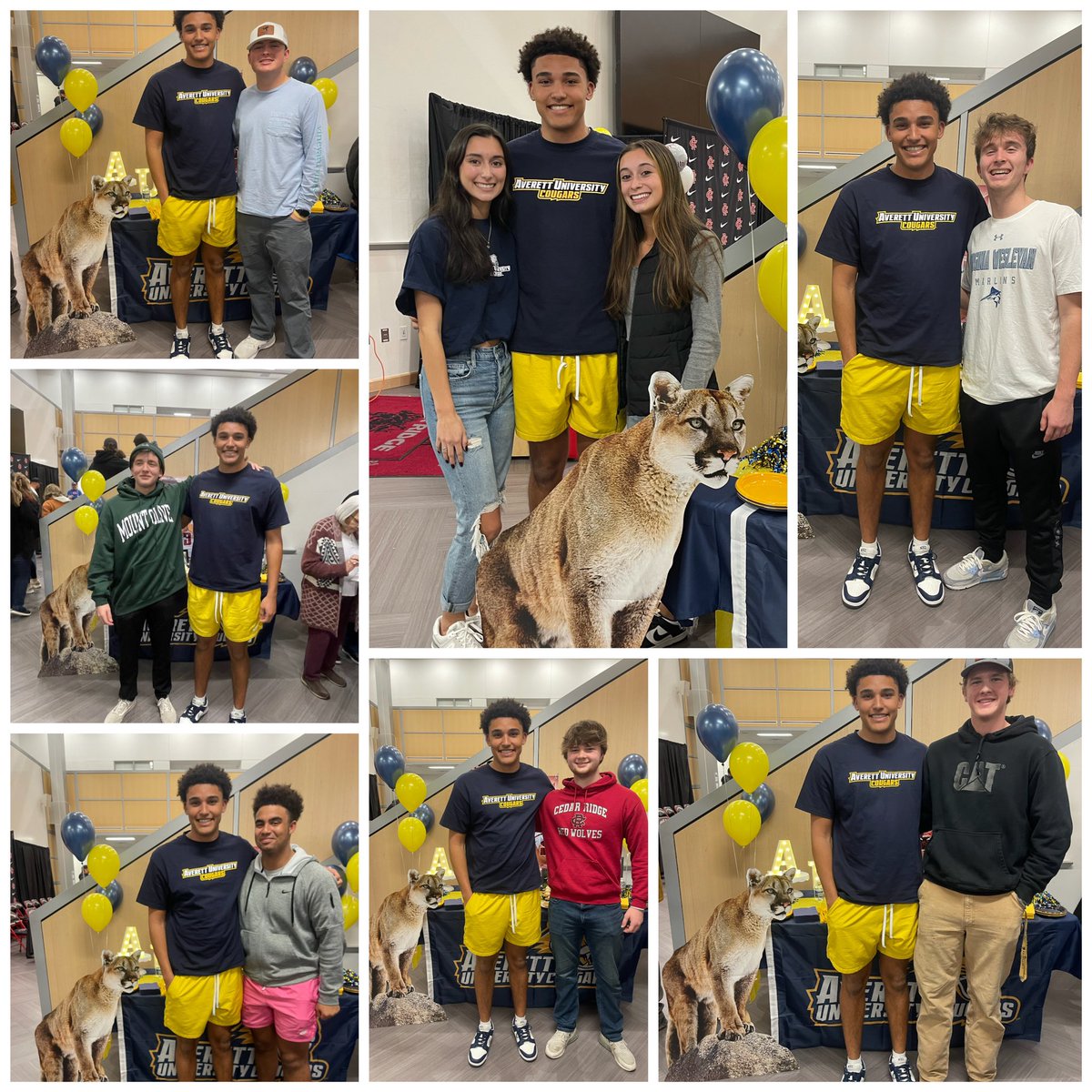 bornhayden05's tweet photo. Signing Day 11/28/23. Thank you to Sheriff Charles Blackwood,Curt Farmer and Coach DeLeo for speaking for me. All  the OCSONC command staff,coaches past &amp; present  teammates, friends &amp; especially my family who were there to support me! Roll Cougs! #AllAverettAllIn 🔵🟡 https://t.co/SzpuLVdiOK