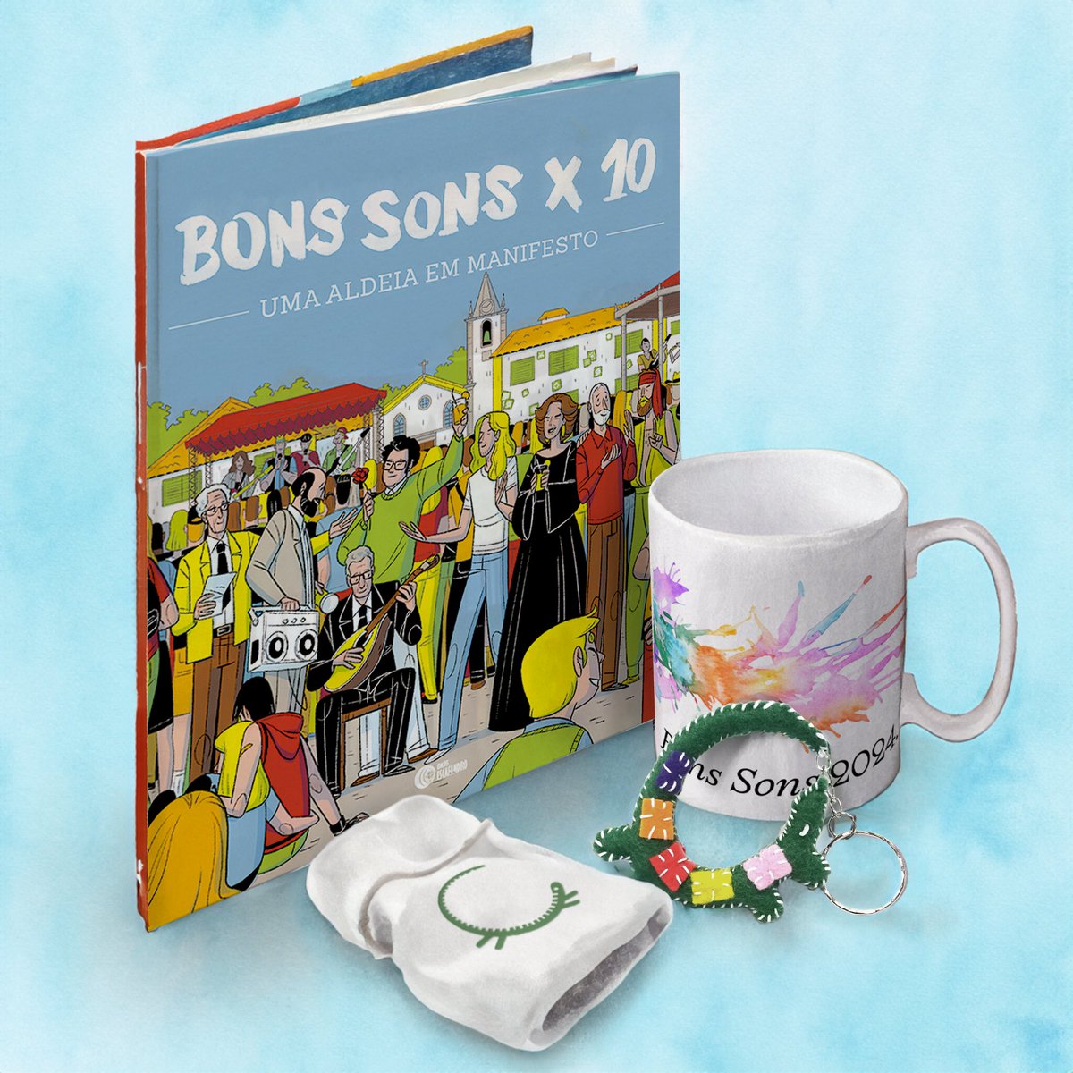 Bons_Sons's tweet photo. Neste Natal, o BONS SONS é o melhor presente!

A surpresa perfeita inclui:
- Passe geral 4 dias (c/campismo)
- Livro ‘BONS SONS x 10 - Uma Aldeia em Manifesto’
- Par de meias
- Caneca de cerâmica
- Tixa porta-chaves

70€ (c/portes)

Encomendas em https://t.co/qRlRCF5XzN 🎁 https://t.co/PIJ9wXtbza