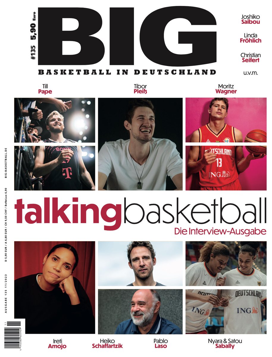 Heute geht mit der Interview-Ausgabe eine <a href="/BIG_Deutschland/">BIG - Basketball in Deutschland</a> in  den Druck, wie es sie noch nie gab. Tolle Gesprächspartner, starke Bilder und viel Liebe zum Detail. Danke an alle, die das möglich gemacht haben! 
Im Handel ab 19. Dezember, bei den Abonnenten ab 14./15. Dezember.