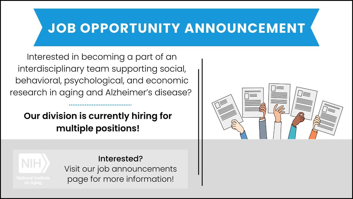 The Division of Behavioral and Social Research (BSR) is currently accepting applications for 5 Program Officer positions. View our current openings here: buff.ly/3QQIGLd