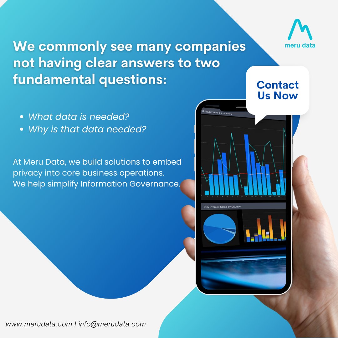 merudata's tweet image. We work proactively with clients to help them develop a data minimization strategy that truly aligns with their overall business requirements.
At Meru Data, we build solutions to embed privacy into core business operations. merudata.com/request-demo

#merudata #DataPrivacyMatters