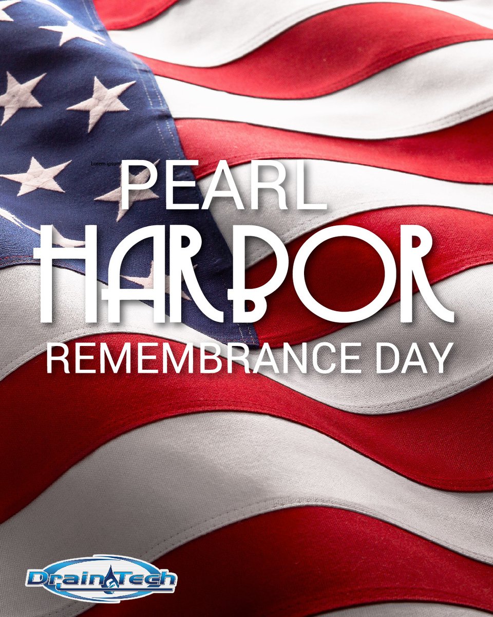 DrainTech3's tweet image. Today, we remember and honor the many people who put their lives on the line at Pearl Harbor. 

Serving Northern Utah. Visit draintechplumber.com

#draintech #draincleaning #restaurantdrain #drainclog #cloggeddrain