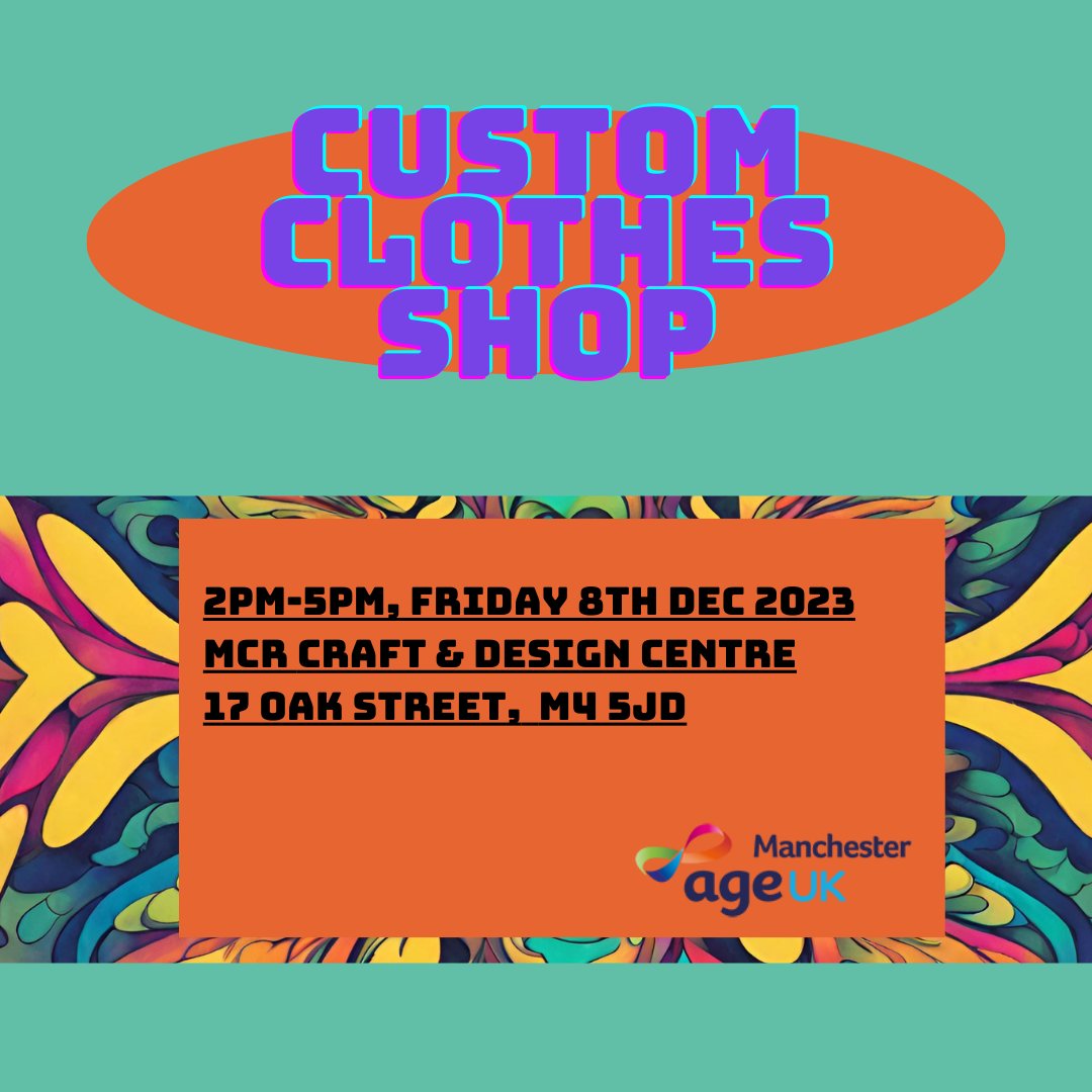 Our custom clothes shop is tomorrow @ManchesterCraft! Come along and repair your clothes and customise clothes bought from our stall. Runs from 2-5 tomorrow! @NQForum #manchester #popup #upcycling #Sustainability