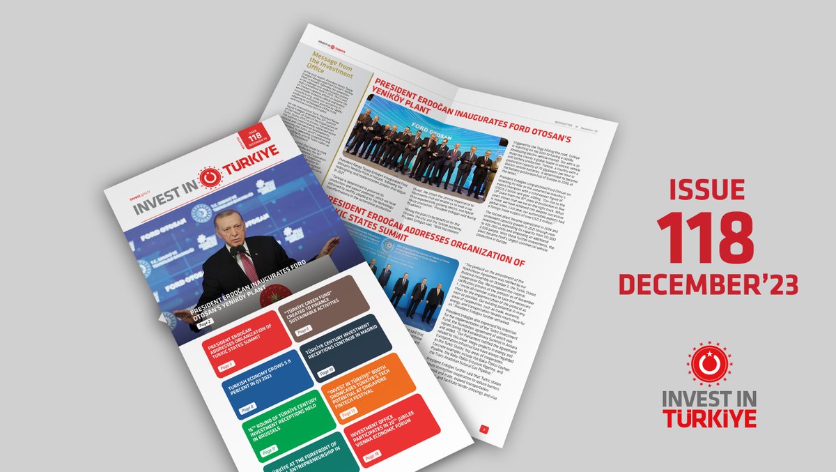 InvestTurkey's tweet photo. 📢 Don’t miss out on the latest round up of #investment news from #Türkiye!
📷 Invest in Türkiye Newsletter | December issue is now available at https://t.co/3RH4FCJdIQ.
#ResilientPartner #FDI https://t.co/OzaxcrIozX