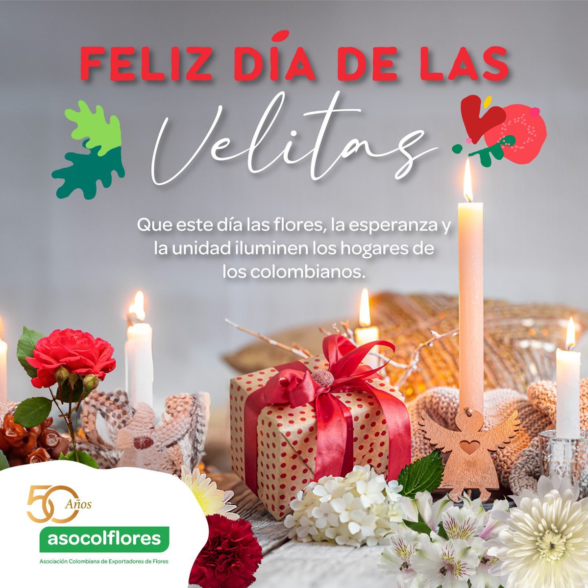 La magia de la Navidad comienza con la luz de las velitas y el colorido de nuestras #FloresdeColombia. ¡Que la luz de esta tradición ilumine nuestros hogares con alegría, amor y esperanza! 🕯️💐 #FelizDíaDeLasVelitas #FlowersOfColombia #Navidad #Asocolflores