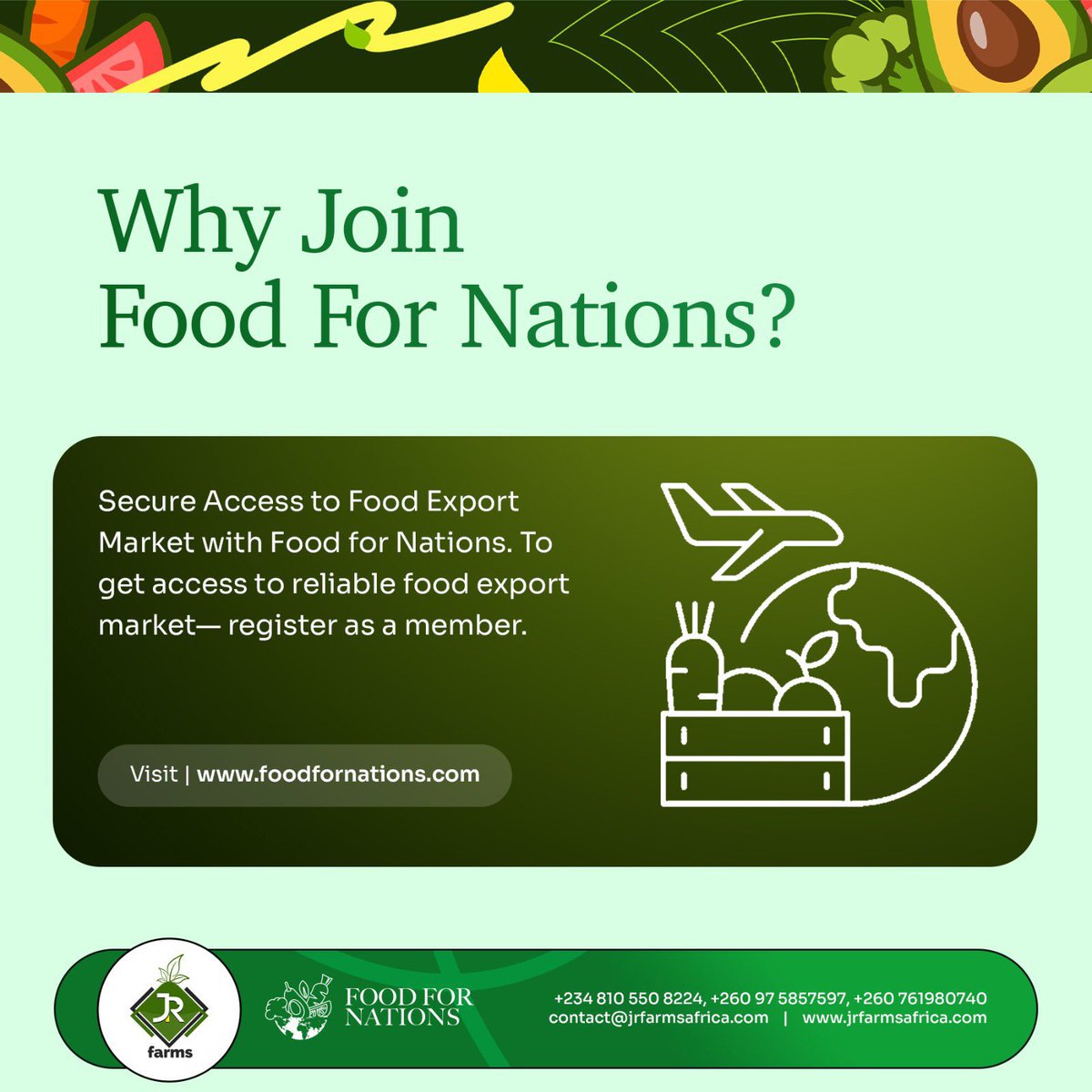 JRFood4Nations's tweet photo. Are you interested in exporting your food products to international market and earn returns in forex? 

Then you should register with us to become exporter

Register to become a member today and our team will start supporting your food export dream: https://t.co/xBIe92g437… https://t.co/UFHPVmDqU5