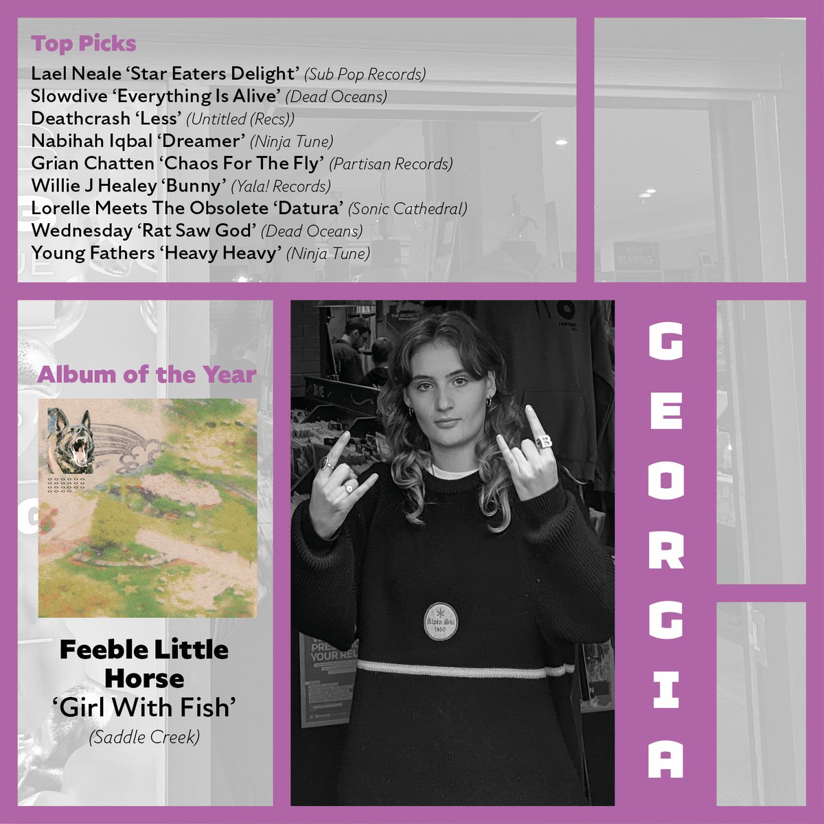 🎄Resident's Staff Picks Advent Calendar🎄 Day 7 - Georgia Highlight of the Year - 'Spending time in the studio recording music with my pals!' Check out her albums of the year 👇 resident-music.com/collection&pat…
