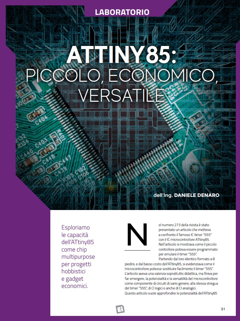 futuranet_it's tweet photo. 🔍 Scopri l'innovativo microcontrollore ATtiny85 nel numero 276 di "Elettronica In"!

https://t.co/U74nJ7mMdC
#elettronica #elettronicain #maker #futuranet #ATtiny85 #Arduino #DIY #hobbistica #microcontrollori #tecnologia #innovazione  #simulatori #Tinkercad #Wokwi #progettiDIY https://t.co/tZcJvgnvsf