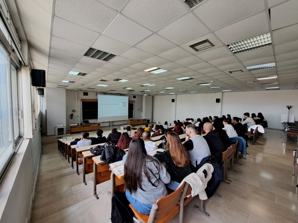 aga_dou's tweet photo. The 1st day of our presentations "Pick your microbe" ! The students of 7th Semester of Department of Food Science and Technology, @Auth_University are presenting their "favorite" microbe related to food microbiology!  @mikrobiokosmos @FEMSmicro @ASMicrobiology https://t.co/PgzWWlVlzr