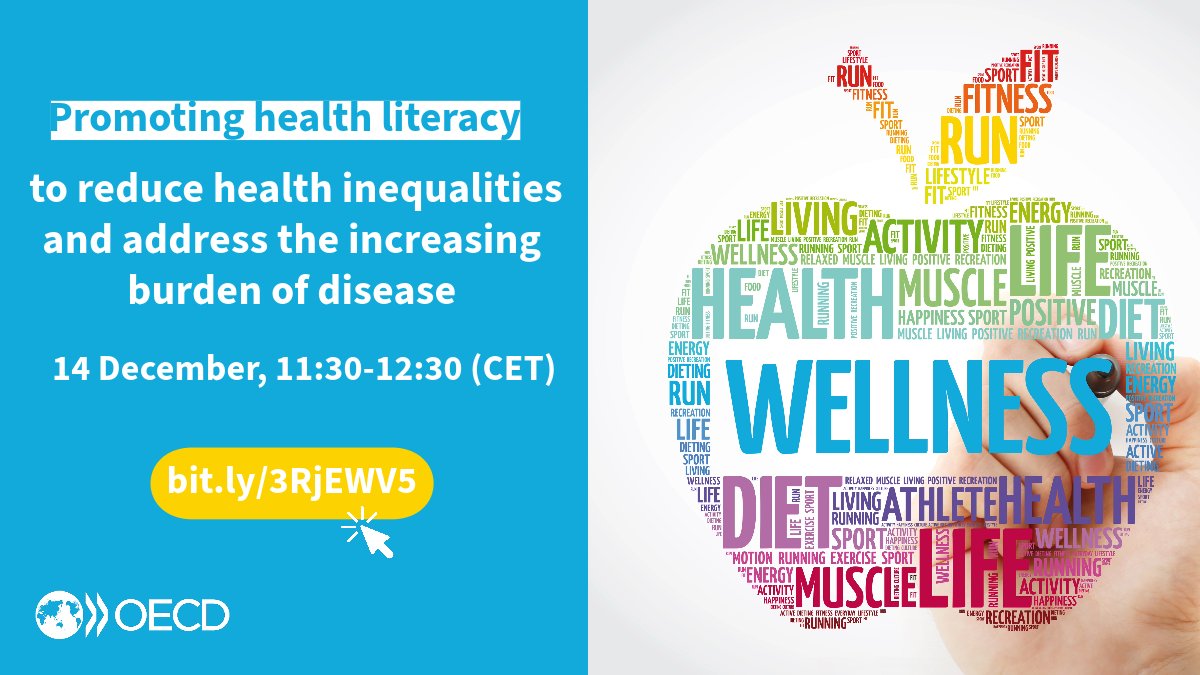 Join @OECD DSG, Yoshiki Takeuchi, #OECDCentre4Skills, @OECD_Social & @OECDaufDeutsch to discuss initiatives aimed at: 🍏Promoting health literacy 📣Communicating health-relevant information 🚫Fighting disinformation campaigns 🗓️14 Dec ⏰11:30 CET ➡️bit.ly/3RjEWV5
