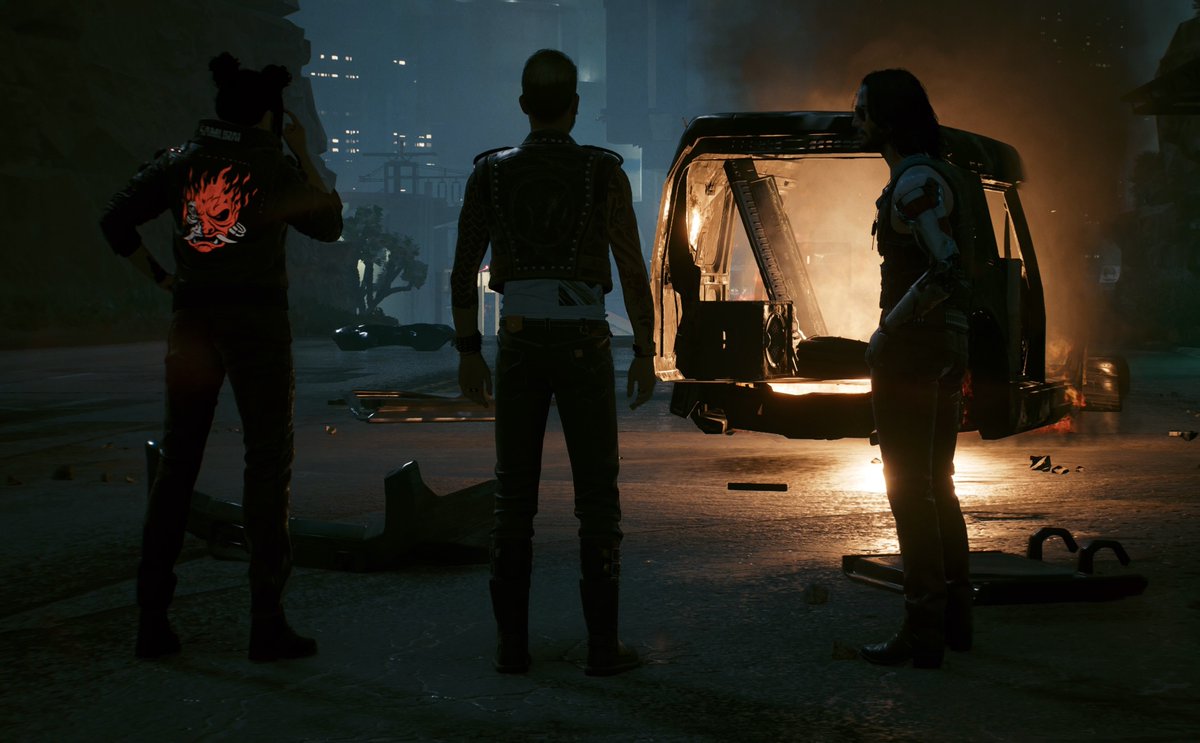 HiromaruHajime's tweet photo. Look at the bright side. We can cook three family-sized pizzas at the same time.
#ThisIsMyV #JohnnySilverhand #KerryEurodyne #Cyberpunk2077 #PS5 #PS5Create #VirtualPhotography #PhotoMode https://t.co/XRp1URgb1o