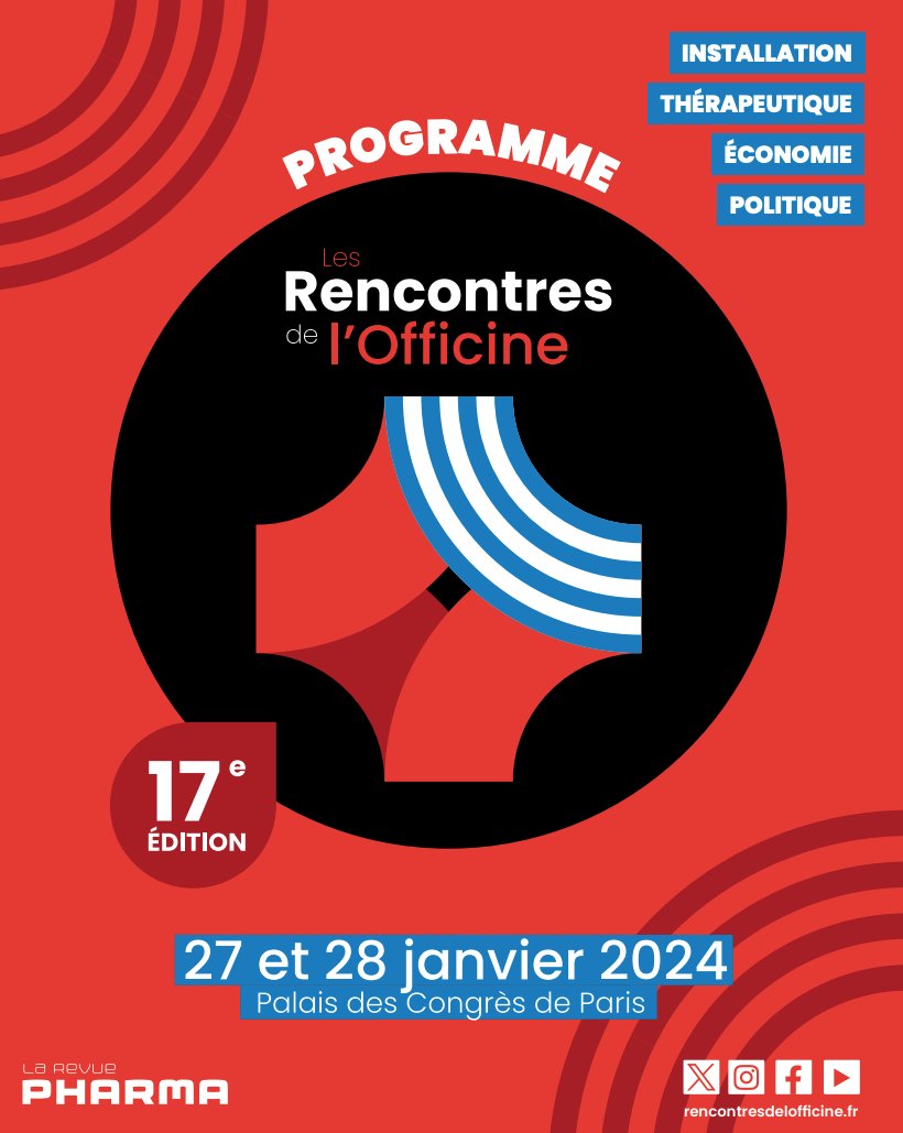 [J-51 avant les Rencontres de l'officine ! #rencoff]
👀 Notre programme est en ligne !
💬 Pénurie, économie, nouvelles missions, installation, e-santé...L'ensemble de la profession sera présente pour échanger sur l'avenir du métier !
➡ Inscription : shorturl.at/yCRZ6