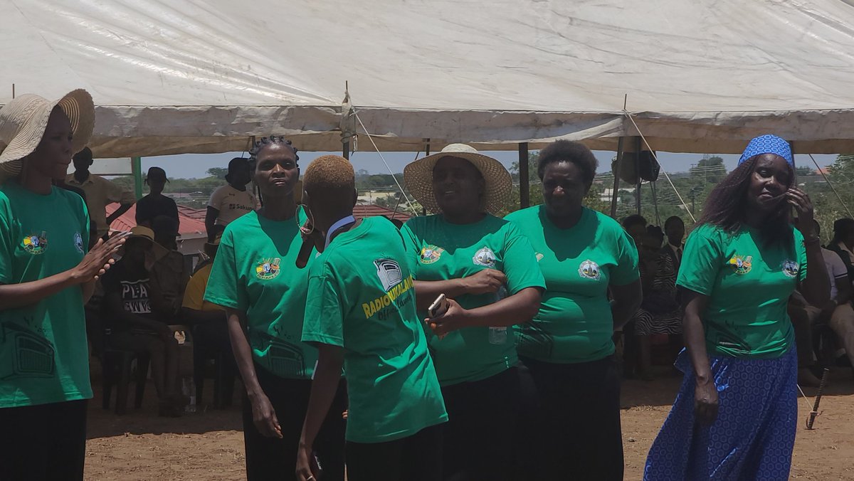 Radio Bukalanga Volunteers celebrate the official launch of the community radio station in Plumtree. #UniversalAccessToInformation #RadioBukalanga @InfoMinZW @nickmangwana @matthiastc1 @radiobukalanga