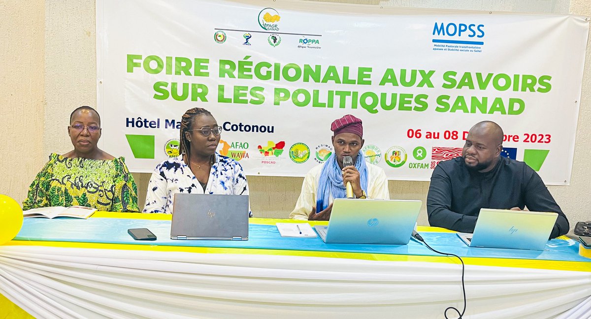 roppainfo's tweet photo. 🎉✨ Successful opening of the Regional SANAD Knowledge Fair in Cotonou! ROPPA proud to participate until Dec 8. Supported by PAGR-SANAD &amp; the European Union. 🌾🤝 #AgroforestryInnovation #FoodSecurity More info here: https://t.co/ZvA6MNoPrX 🌍🔗 https://t.co/ykWWZFU4ly