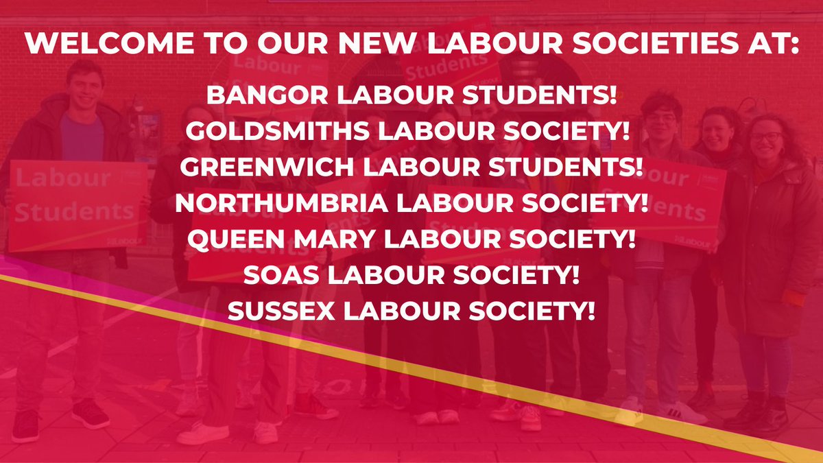 A very warm welcome to the seven new Labour Students societies established in the last few months! 

Across the country Labour Students is growing everyday, if you haven’t got a Labour society on your campus get in touch with us today!
