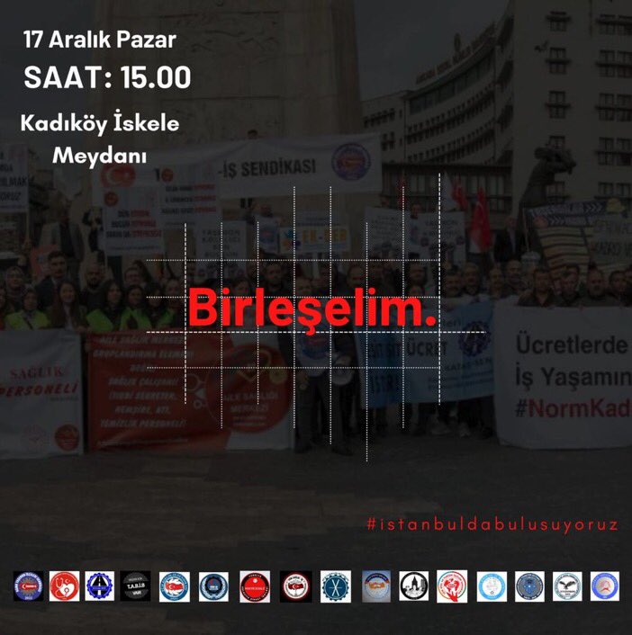 Belediyelerde ve birçok kamu kurumunda taşeron olarak çalışan işçiler hakları için 17 Aralık 2023 Pazar günü Kadıköy iskele meydanında bir araya geliyor. Haklı taleplerinin yanındayız. Mücadele eden işçiler kaybetmez!
