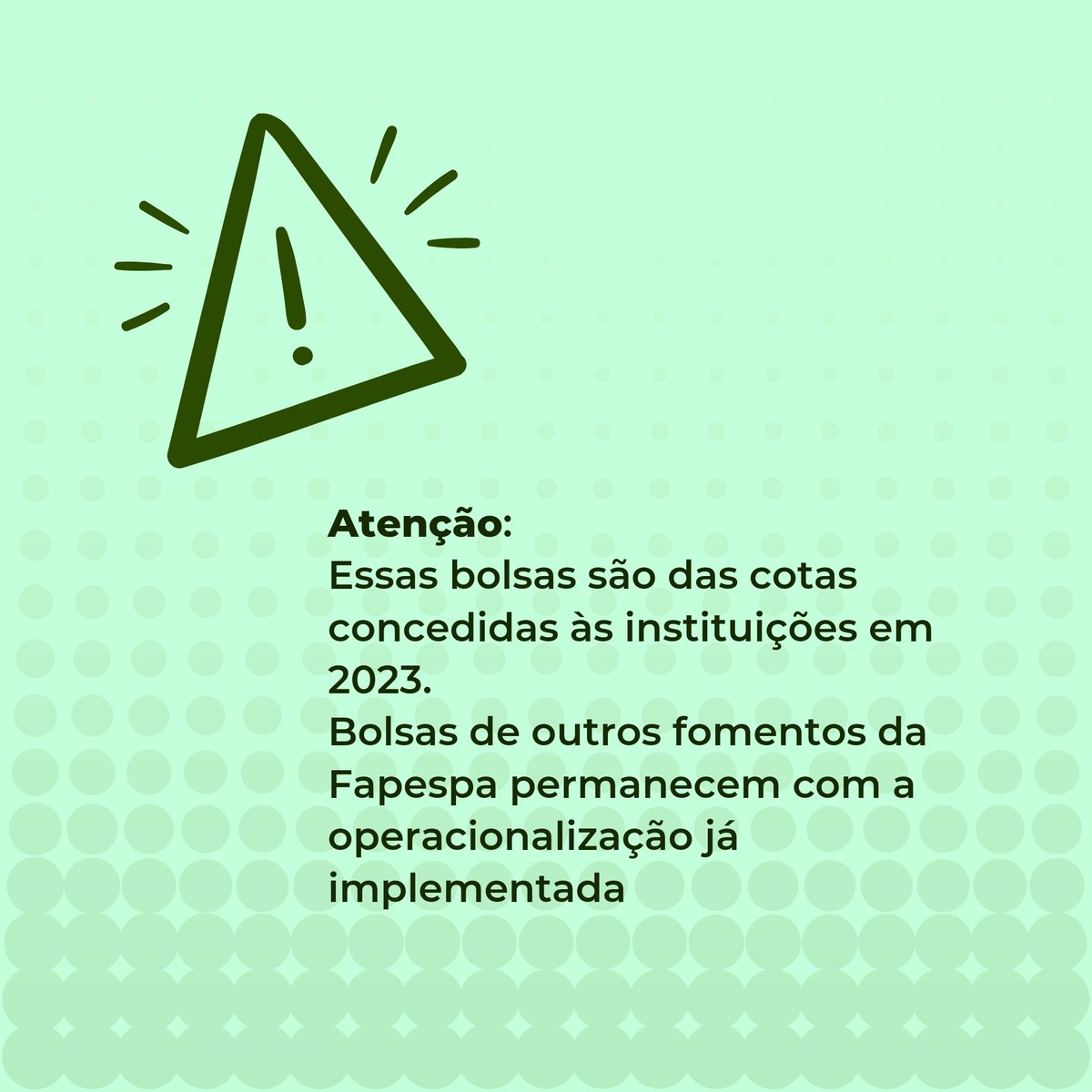 Ei, bolsista Fapespa, vamos iniciar o dia com uma boa notícia! 😎

A bolsa referente a novembro das Chamadas 002/2023 (IC), 005/2023 (Mestrado) e 006/2023 (Doutorado) já está disponível partir desta quinta-feira, dia 7/12 🎅

Confira as informações para o recebimento 👇