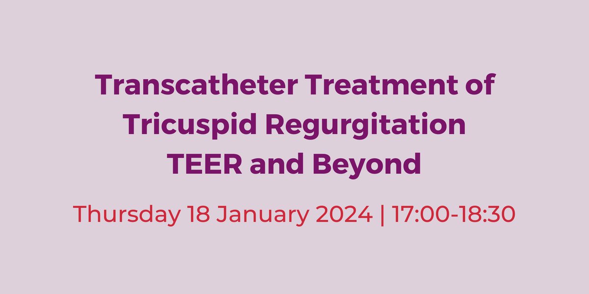 ValveForLifeUK (@ukvalve) on Twitter photo Registration is open for our webinar Transcatheter Treatment of Tricuspid Regurgitation - #TEER and Beyond!
📅18 January
🕔17:00-18:30
💸Free
🗣️Jonathan Byrne, Jim Newton, Robert Smith and <a href="/samdawkins/">Sam Dawkins</a>
Register: bit.ly/480tYdF
#Valve4Life #TricuspidRegurgitation Registration is open for our webinar Transcatheter Treatment of Tricuspid Regurgitation - #TEER and Beyond!
📅18 January
🕔17:00-18:30
💸Free
🗣️Jonathan Byrne, Jim Newton, Robert Smith and <a href="/samdawkins/">Sam Dawkins</a>
Register: bit.ly/480tYdF
#Valve4Life #TricuspidRegurgitation