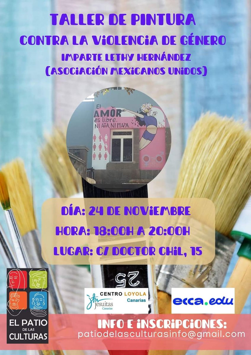 💜 Taller de pintura contra la #ViolenciaDeGenero en <a href="/patiodelascultu/">El Patio de las Culturas</a> con jóvenes y mujeres de diferentes nacionalidades para participar en la manifestación del #25N 
☘️Proyecto de Dinamización Cultural de Las Palmas de Gran Canaria (2023)
Subvenciona: @AyuntamientoLPA