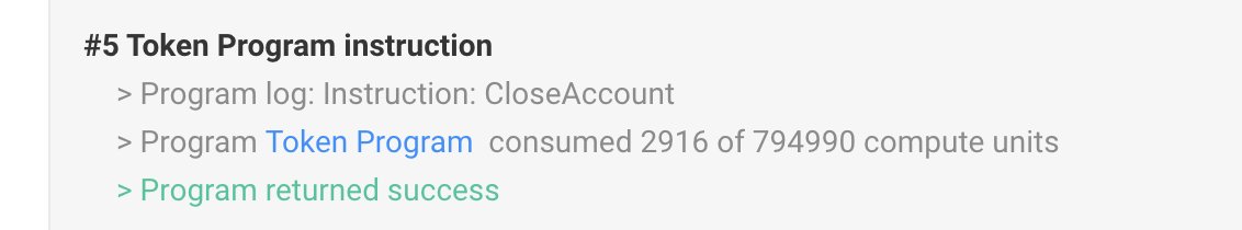 Same its crazy how far degens go to stead 0.002 sol. An info like this in transaction, is a way to confirm a transaction that closed token accounts to fetch that 0.002 sol. 

<a href="/pocketdungeons_/">Pocket Dungeons</a>  Had to add validation for Token Account Not Found :D