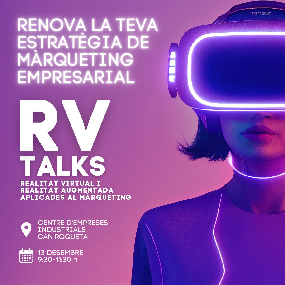🤖Vols explorar les possibilitats de la realitat virtual i la realitat augmentada a l'empresa❓Sabies que tenen grans aplicacions en màrqueting❓

😎Explicació i demostracions
🗓️13 desembre, de 9:30 a 11:30 h 
📍CEI Can Roqueta

+INFO a sabadellempresa.cat/index.php?opti…

#SBDEmpresa