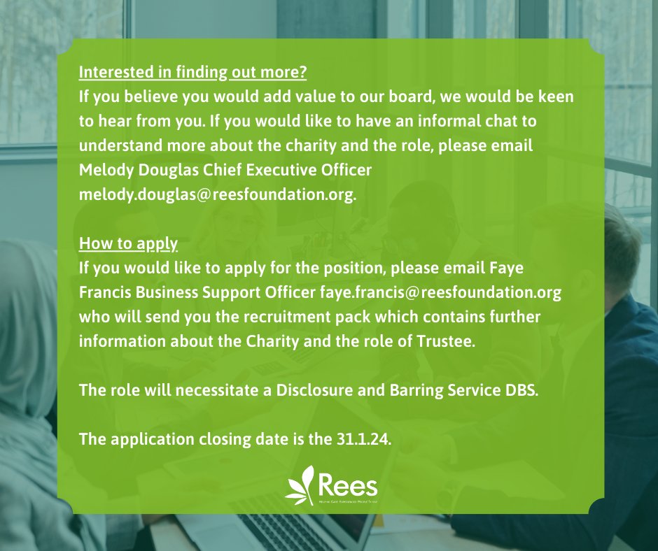 Could you be our new Trustee?

We are currently looking for TRUSTEES of all backgrounds who have a passion for helping to make a positive difference to the lives of adults who have been in care. Find out more below.