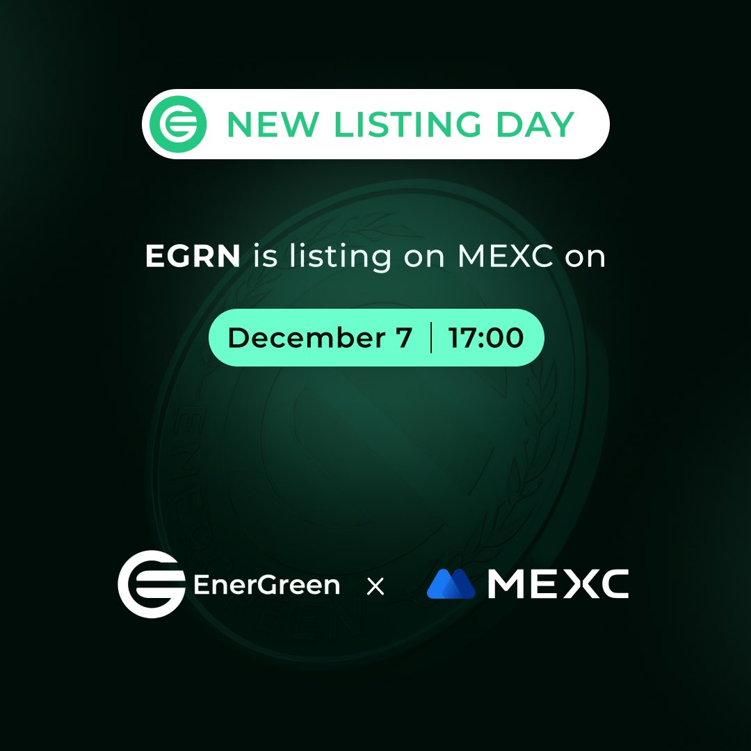 🚀 Exciting News! 🌍 EnerGreen makes its debut on MEXC Global today! 🌟 Join us in celebrating this major milestone as we bring renewable energy investments to the global crypto stage. 💥 #EnerGreen #MEXC #CryptoListing #GreenInvestment #RenewableEnergy #RWA