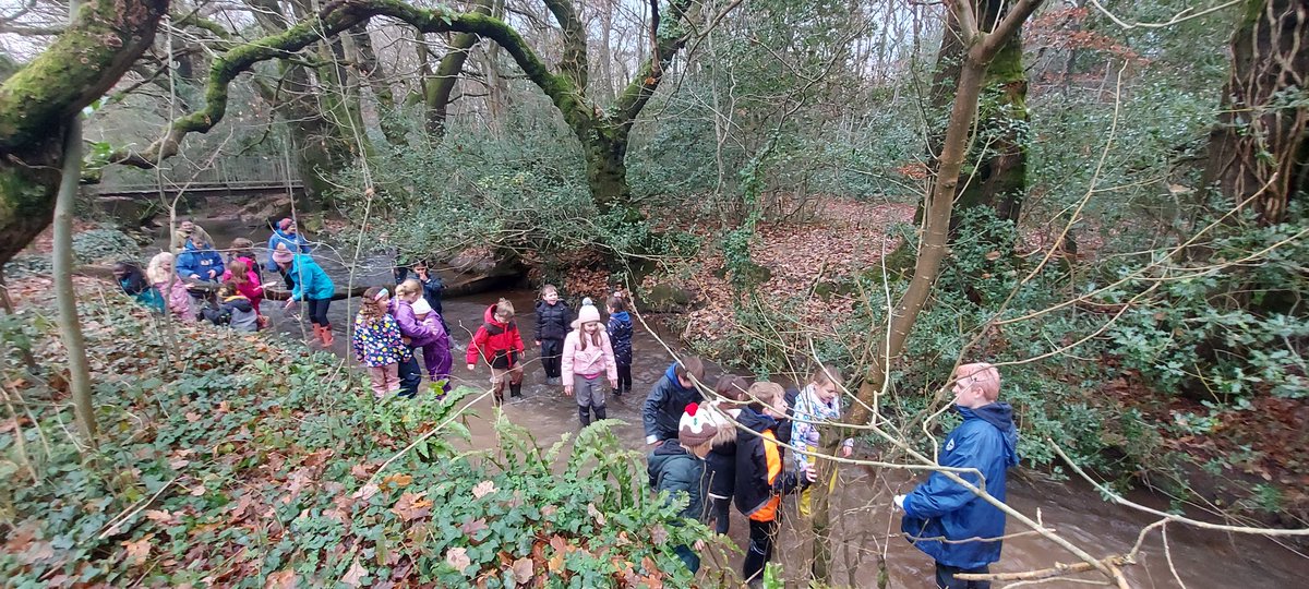 The only way to get us clean after the mud is to take a wander down stream. <a href="/CoedGlas/">Coed Glas Primary</a> @coedglas2027
