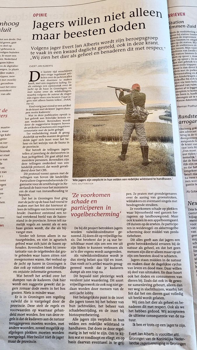 Waarom jagers jagen.
Veel mensen weten niet hoe gericht op natuur en begaan jagers zijn.

Allemaal?
Nee, maar heel veel wel.