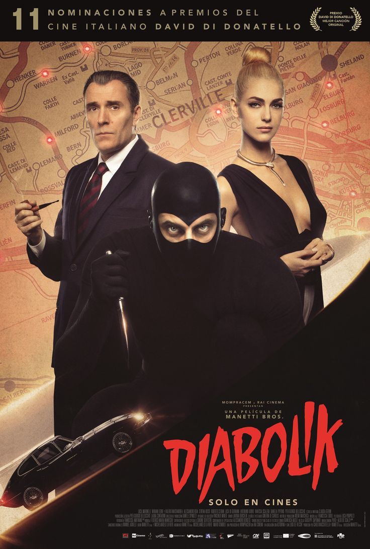 Spanish movie poster for #Diabolik (2021 - Dir. #AntonioManetti #MarcoManetti) #LucaMarinelli #MiriamLeone #ValerioMastandrea