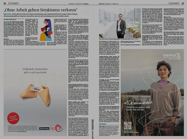 Lukas Lehner (@lukaslehner_) on Twitter photo Arbeit gibt uns Halt und soziale Anerkennung.
Arbeitsmarktpolitik hat allerdings Grenzen in der Reduktion von Arbeitslosigkeit. Es braucht Wirtschaftspolitik.
<a href="/dafreudenthaler/">David Freudenthaler</a> und ich haben uns für <a href="/DiePressecom/">Die Presse</a> zum Feiertag über Arbeit und deren Bedeutung im Leben unterhalten Arbeit gibt uns Halt und soziale Anerkennung.
Arbeitsmarktpolitik hat allerdings Grenzen in der Reduktion von Arbeitslosigkeit. Es braucht Wirtschaftspolitik.
<a href="/dafreudenthaler/">David Freudenthaler</a> und ich haben uns für <a href="/DiePressecom/">Die Presse</a> zum Feiertag über Arbeit und deren Bedeutung im Leben unterhalten