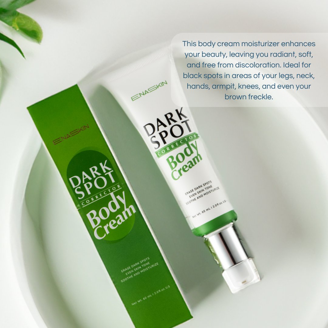 enaskincare's tweet photo. β¨ Experience radiant beauty and softness with our body cream moisturizer! Say goodbye to discoloration, welcoming even skin tone in areas like legs, neck, hands, armpits, knees, and those adorable brown freckles! π
.
.
.
#correctorcream #skinperfection #tryitnow https://t.co/dyvrTqKm5g