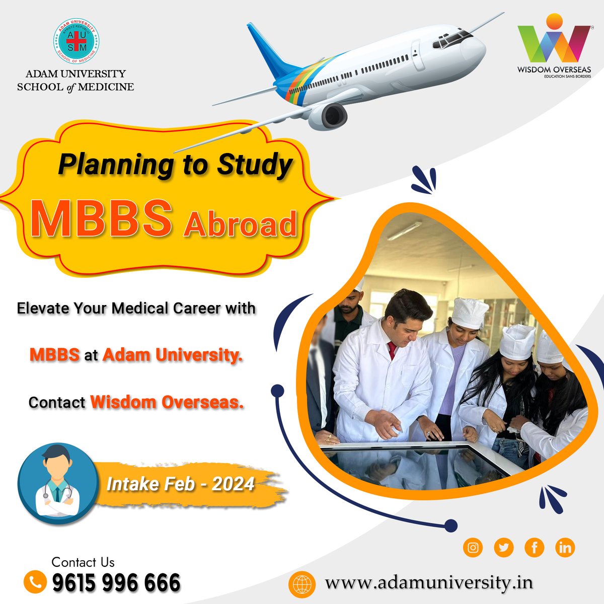 adamedu_in's tweet photo. Consider studying #MBBS abroad? #AdamUniversity awaits to elevate your #medical career. Contact #WisdomOverseas 9615 996 666
February 2024 intake #Admissionsopen!
VISIT:https://t.co/aFqWak6GsN
Subscribe Link: https://t.co/U6tW3fI27a
#StudyAbroad #MBBSinKyrgyzstan #wisdomoverseas https://t.co/cKS0xtuMt8