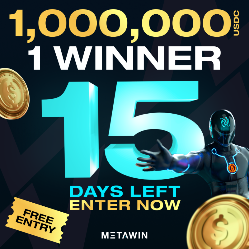 MetaWin's tweet photo. 🤑 Win $1 Million USDC 🤑

Claim your FREE* entry NOW👇🏻

https://t.co/GJNFwzURPP