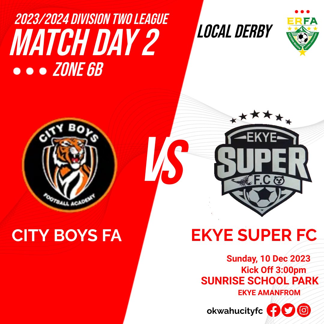 OkwahuCity's tweet photo. Ekye Amanfrom's version of El-Classico comes off this Sunday at Sunrise School Park
#CityBoysFA
#WeMakeItHappen https://t.co/thY6h4FFC4