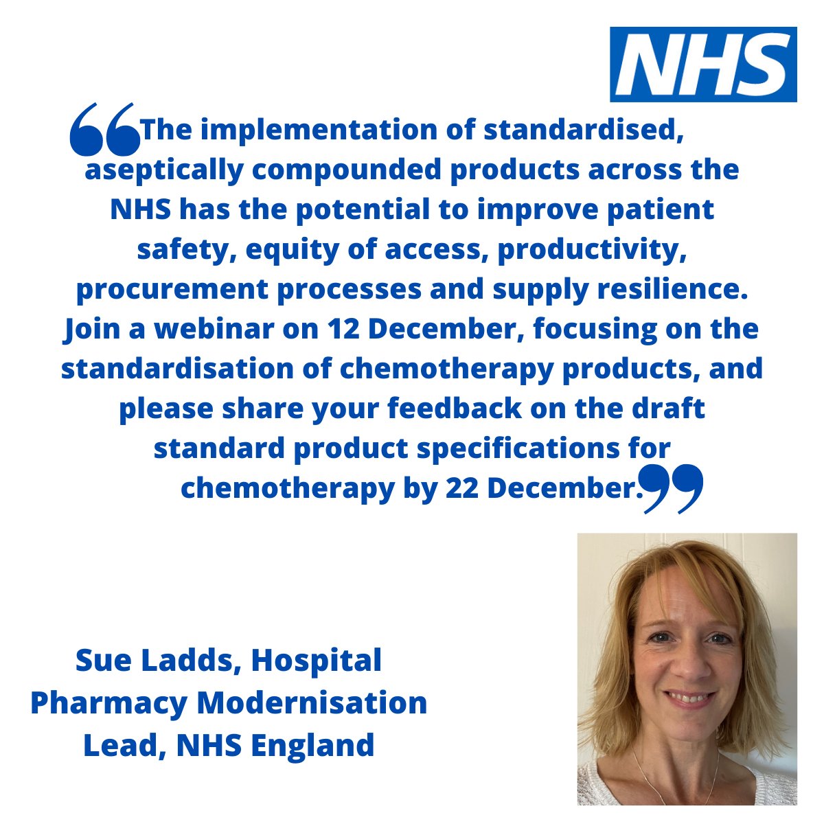 Do register for this webinar on 12 December and share your views in the consultation: events.england.nhs.uk/events/infusio… @ladds_sue <a href="/AsepticPharm/">Matt Greening</a>
