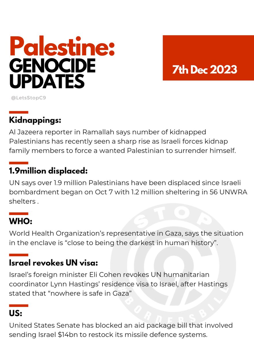 | PALESTINE |🇵🇸 🔴 GENOCIDE UPDATES #GazaGenocide #Gaza #Palestine #EndTheOccupation A roundup of the headlines, capturing the latest genocidal atrocities and other developments: