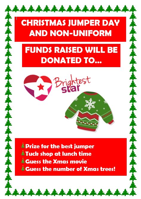 Just a reminder that our S5 Enterprise and Employability pupils will be hosting Christmas Jumper Day in school tomorrow!🎄🎅🏻