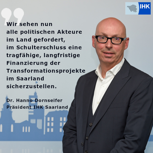 Nach Haushaltsurteil - IHK mahnt rechtssichere Lösung für Finanzierungsinstrumente im Saarland an 
sohub.io/b8ja