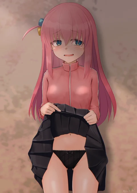 #去年の今頃描いた絵の差分の1つをぺたりえっちな下着に挑戦していたぼっちちゃん 