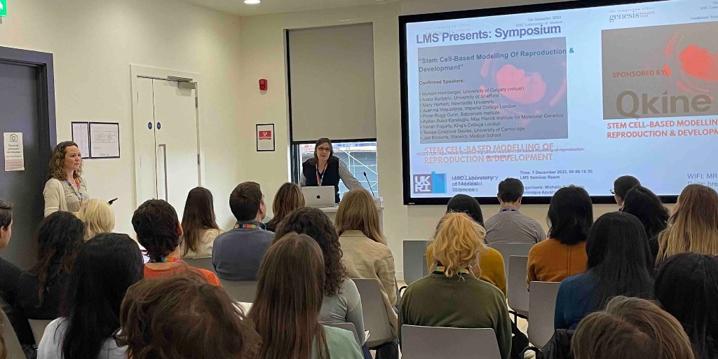 MRC_LMS's tweet photo. The GRT/LMS #StemCell2023 symposium kicked off with Veronique Azuara at the helm. Exciting day ahead! @MRC_LMS #StemCellResearch” @MPercharde https://t.co/MvUYdYoZOR