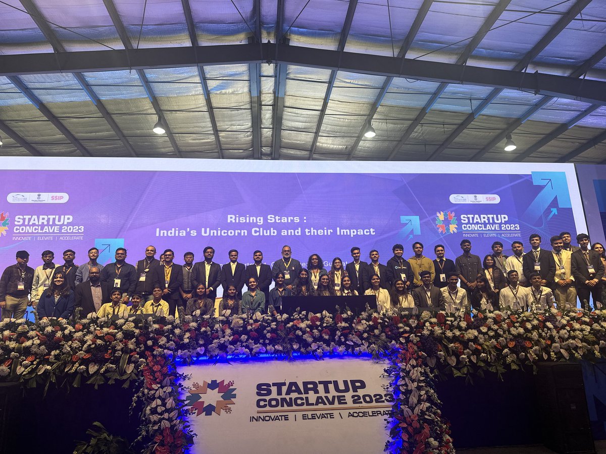 In the upcoming years of #IndiaTechade, we expect to witness the emergence of 10,000 unicorns from India and anticipate a profound deepening of digitization across the board in our economy. At the @VibrantGujarat Startup Conclave, participated in a session on 'Rising Stars:…